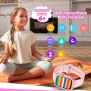 Smart Watch for Kids No Phone Needed, Tempered Glass Fitness Tracker Boy Teens with 19 Sport Modes, Pedometer, Sleep Monitor, Kids Watch Birthday Gifts Toy Gift for Girls Boys 6-16 (Pink) by TinyTreasures Baby Boutique
