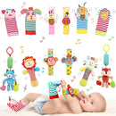 Wrist Rattles Foot Finder Rattle Sock Baby Toy, Hanging Rattle Toy, Arm Hand Bracelet Rattle, Feet Leg Ankle Socks, Activity Rattle Present Gift for Newborn Infant Babies Boy Girl Bebe (12 D) by TinyTreasures Baby Boutique
