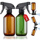 2 Packs Plastic Spray Bottles 360° Water Spray Bottle for Cleaning - 10 oz/300 ml Upside Down Spray Bottle Small Squirt Bottle with Adjustable Nozzle for Hair, Cooking, Plant, Pet (Brown + Green) by GreenHaven Gardens