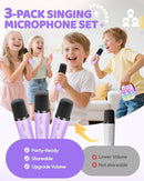 YLL Mini Karaoke Machine for Kids Adults: Portable Loud Speaker with 3 Wireless Microphones -Most Popular Birthday Party Gifts for Girls Boys 3, 4, 5, 6, 7, 8, 9, 10,11+ Year Old Toys (Purple-3 Mics) by TinyTreasures Baby Boutique