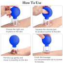 4 Size Facial Cupping Therapy Set Glass, Eye Face Vacuum Massage Anti Cellulite Cup - Silicone Cupping Massage Therapy, for Beauty Body Cup Fascia Massager(Softcover-Blue) by CozyNest Decor