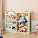 Kids Toy Storage Organizer with 3 Removable Plastic Bins Toddler Montessori Bookshelf with Stuffed Animal Net Holder Baby Bookcase Plush Organizer for Playroom, Bedroom,,Kids Room,Classroom,Nursery by CozyNest Decor
