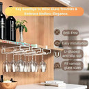LINFIDITE 2 Pack Wine Glass Holder Stemware Rack Hanger Under Cabinet Wine Glass Rack Kitchen Hanging Storage Rack Organizer,White by CozyNest Decor