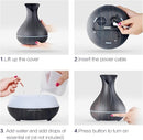 Aroma Essential Oil Diffuser, 400ml Ultrasonic Cool Mist Humidifier with Waterless Auto Shut-Off and Cleaning Kit for Home, Yoga, Office, Spa, Bedroom, Baby Room - Wood Grain by TinyTreasures Baby Boutique
