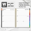 SUNEE Academic Planner 2025-2026 Weekly and Monthly, July 2025-June 2026, 8.5"x11", Tabs, Note Pages, Pockets, Bookmark, Flexible Cover, Spiral Binding, Black by TinyTreasures Baby Boutique