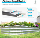 Quictent Galvanized Raised Garden Bed Kit, 8x4x1 ft Oval Metal Planter Box for Vegetables, Rubber Strip Edging Included (Silver) by GreenHaven Gardens