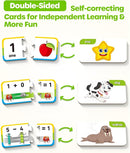 D-FantiX 30 Self-Correcting Number Puzzles, Double-Sided Addition and Subtraction Games, Kindergarten Math Games for Kids, Montessori Math Puzzles Educational Toys Preschool Learning Activities by TinyTreasures Baby Boutique