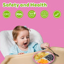 3-Pack Stainless Steel Baby Plates with Suction, BPA-Free Stainless Steel Kids Plates, 9” Divided Toddler Plate for Dishwasher Safe, Non-Slip Silicone Base, Detachable Design (Blue, Pink, Beige) by TinyTreasures Baby Boutique
