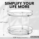 Clear Lazy Susan Organizer, Spice Rack Kitchen Cabinet Turntable, Pantry and Fridge Rotating Storage, Makeup Vanity for Skincare, Perfume, Cosmetic Dresser by CozyNest Decor