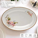 Lynns Paradise Timeless Rose 14-Inch Oval Platter, Set of 2, Pink; Heavy Duty; Chip Resistant; Lead and Cadmium Free; Freezer to Oven Safe up to 500°F by CozyNest Decor