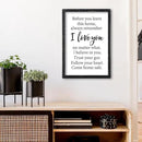 Before You Leave This Home Sign Wall Decor 16x11 Inch I Love You Inspirational Entryway Wood Framed Wall Hang Art (Black) by CozyNest Decor