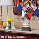 Gnome Snow Globe Lantern 4th of July Decorations with Timer, USB and Battery Powered 4th of July Shirts Patriotic Gnomes and American Flag Independence Day 10.2 inch by CozyNest Decor