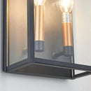 18 Inch Wall Light in Clear Glass and Textured Black and Golden Candle Cap Sleeve,Outdoor Lighting Wall Sconce,2-Light 120watts for House Doorway Garage,Bulb Not Included. by CozyNest Decor