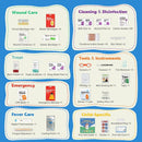 Stbernard Small First Aid Kit for Kids and Adults, Medical Kit with Digital Thermometer for Home, Travel, Hiking, Backpack, 6.3x4.33x1.97in, Blue by TinyTreasures Baby Boutique