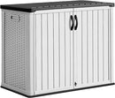 Greesum Outdoor Horizontal Storage Sheds 27 Cu.ft Resin Large Storaged Box Weather Resistance, Without Shelf, Easy to Assemble, Prefect for Garden, Patios, Backyards, White by GreenHaven Gardens