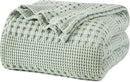 PHF 100% Cotton Waffle Weave Blanket Queen Size, Soft Lightweight Breathable Cozy Summer Blankets for Bed, Luxury Aesthetic Woven Bedding for Home Decor, 90"x90", Sage Green by CozyNest Decor
