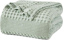 PHF 100% Cotton Waffle Weave Blanket King Size, Soft Lightweight Breathable Cozy Summer Blankets for Bed, Luxury Aesthetic Woven Bedding for Home Decor, 108"x90", Sage Green by CozyNest Decor