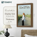 11x17 Picture Frame 3 Pack - Brown Woodgrain, Wood Photo Frame, HD Tempered Glass, Wall Gallery Poster Frame by CozyNest Decor