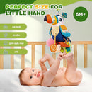 Jollybaby Musical Activity Pull String Hanging Toy for Baby Stroller Car Seat Crib Play Gym, Plush Stuffed Toucan Toy for Carseat with Music Teether Rattles, Sensory Toy for Baby Gift by TinyTreasures Baby Boutique