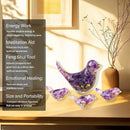 Crystal Bird Figurines, Resin Animal Statues, Miniature Decorative Gravel Birds, Home Decor (4PCS-Amethyst) by CozyNest Decor