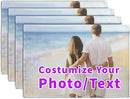 Custom Placemats with Picture Text Set of 4 Personalized Photo Place Mats for Dining Tables 12x18 Inch Customized Image Heat Resistant Non Slip Washable Linen Table Mat by CozyNest Decor