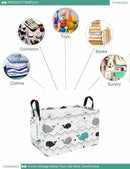 FANKANG Storage Bins, Nursery Hamper Canvas Laundry Basket Foldable with Waterproof PE Coating Large Storage Baskets for Kids Boys and Girls, Office, Bedroom, Clothes,Toys(Rec-whales ） by TinyTreasures Baby Boutique