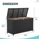 Super Patio Outdoor Patio Storage Box Waterproof, 120 Gallon Large Deck Box Wicker Storage Bin for Cushions, Garden Tools, Black by CozyNest Decor