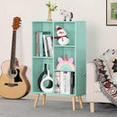 LEYAOYAO 5 Cube Bookshelf 3-Tier Bookcase with Legs,Mint Green Kids Book Shelf Cute Storage Organizer,Free Standing Open Toy Shelves Wood Bookshelves,Display Bookcases for Bedroom,Living Room,Nursery by CozyNest Decor