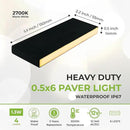 LUMENGY Paver Light Slim 0.5x6 Inch Glare-Free Steel Brick Lighting for Pavers, Walls, Driveway & Pathway Borders 2700K Warm White, Waterproof, Drive-Over Rated - 12V AC/DC by CozyNest Decor