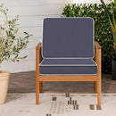 LVTXIII Patio Chair Cushions 22"x22"x3", Water-Repellent Outdoor Seat Cushions for Patio Furniture, Square Chair Pads with Ties for Home Garden Decoration, Set of 2, Textured Navy by GreenHaven Gardens