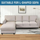 H.VERSAILTEX Super Stretch Individual Seat Cushion Cover Sofa Covers Couch Cushion Covers Slipcover Sets Thick Jacquard Textured Twill Fabric (3 Piece Sofa Cushion Covers, Ivory) by CozyNest Decor