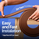 Furniture Edge 16.2ft & Corner Guards | Protective Foam Cushion | 15ft Bumper 4 Adhesive Childsafe Corners | Baby Child Proofing Foam Set and Safe for Table, Fireplace, Countertop | Brown by TinyTreasures Baby Boutique