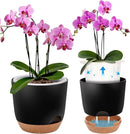 7.2 Inch Self Watering Orchid Pots for Indoor Plants,Macetas para Orqudeas,Flower Pots for Indoor Plants with Holes(Black) by GreenHaven Gardens