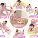 Pikler Triangle Set with Cushion 9 in 1, Climbing Toys for Toddlers 1-3, Montessori Indoor Baby Playground for Safe Motor Skills Development, Large Foldable Wooden Climbing Toys Set for Playroom by TinyTreasures Baby Boutique