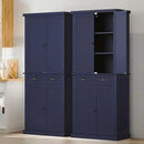 ARTPOWER 72" Tall Kitchen Pantry Storage Cabinet with Drawer and Adjustable Shelves, Pantry Cabinet for Kitchen, Bathroom or Hallway, Blue by CozyNest Decor