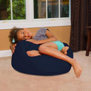 Posh Creations Bean Bag Chair for Kids, Teens, and Adults Includes Removable and Machine Washable Cover, Solid Navy Blue, 27in - Medium by TinyTreasures Baby Boutique
