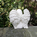 Angel Garden Statue, Sitting Angel Sculpture, Resin Angel with Bird Figurine for Patio Yard Porch Lawn Outdoor Decor Home Shelf Sitter Memorial Spiritual Gifts by GreenHaven Gardens