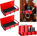 3 Pack Magnetic Garage Organizer Spice Rack for Refrigerator - 20 lb Capacity Shelf Hanging Heavy Duty Fridge Side for Organize Garage Tools, Red by CozyNest Decor