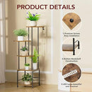 Plant Stand Indoor with Grow Light, 5-Tiered Tall Plant Stand Indoor, Metal Plant Shelf with Hanging Basket Hook and Adjustable Light, Ideal for Living Room, Garden, Patio (Black Brown) by GreenHaven Gardens