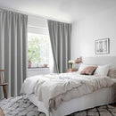 XWZO Full Shading Blackout Curtains 45 Inches Length with Tiebacks- Heat and Light Blocking Rod Pocket Window Drapes with Black Liner Backing for Bedroom/Kid's Room, Light Grey, W42 x L45, Set of 2 by TinyTreasures Baby Boutique
