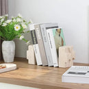 Natural Marble Bookends for Heavy Books, Heavy Duty Square Decorative Stone Book Ends for Shelves, Aesthetic Travertine Book Holder, Modern Office Bookshelf Stopper Decor, Beige, Set of 2 by CozyNest Decor