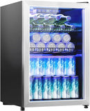 2.5 Cu.Ft Beverage Fridge, Mini Fridge With Glass Door, Beverage Cooler Refrigerator, Wine Drink Beer Cooler, Adjustable Shelves & Digital Temperature Display, 22 Bottle 95 Can by CozyNest Decor