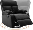 Swivel Rocker Recliner, Rocking Recliners Chair for Small Spaces, Small Rocker Recliner Chair, Nursery Rocking Chairs for Living Room, RV, Nursery, Black by TinyTreasures Baby Boutique