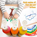 Washable Paint Set for Kids 6 Colors, Non Toxic Kids Painting Set, Tempera Bulk Paint 8 oz, Classroom Paints for Toddlers Art, craft, Home Finger Paints projects by TinyTreasures Baby Boutique