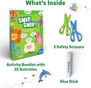 Skillmatics Scissor Skills Activity Book - Snip Snip, 25 Fun Cutting & Creative Activities for Preschoolers, 2 Child-Safe Scissors, Fine Motor Skills Craft Kit, Gifts for Kids Ages 3, 4, 5, 6, 7 by TinyTreasures Baby Boutique