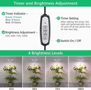 LORDEM Black Full Spectrum LED Grow Light, 72 LEDs, 4 Brightness Settings, Auto On/Off Timer, Height Adjustable, Ideal for Large Plants by GreenHaven Gardens