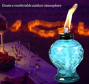 Tewei 4 Pack Blue Table Top Light Torches Outdoor, Mini Glass Torches Lanterns for Outside, Easy to Refill Citronella Torches for Garden Patio Yard Party by GreenHaven Gardens