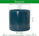 D'vine Dev 14 Inch Ceramic Planter Pot with Drainage Hole and Saucer, Indoor Cylinder Round Planter Pot, Teal, 94-O-G-9 by GreenHaven Gardens