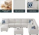 L Lengend Vansen Modular Sectional Sofa U Shaped Couch with Ottoman Modern Reversible Corner Sectional Couch for Living Room (Cream, U Shaped Sofa-5) by CozyNest Decor