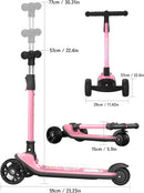 Besrey Kick Scooter for Kids Ages 3-10, 3-Wheel Folding Scooter with Adjustable Height, LED Light Wheels, Extra Wide Deck for Outdoor Activities by TinyTreasures Baby Boutique